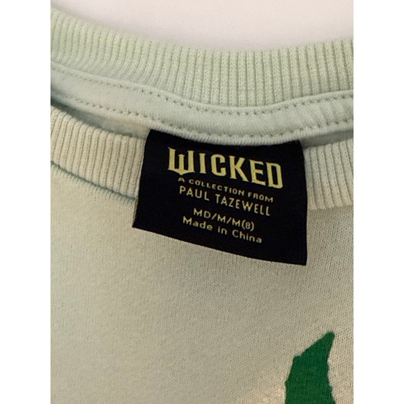 Wicked Movie Elphaba & Glinda Crop Top Sweaters Long Sleeve Girls M8 Pink&Green - Picture 2 of 6